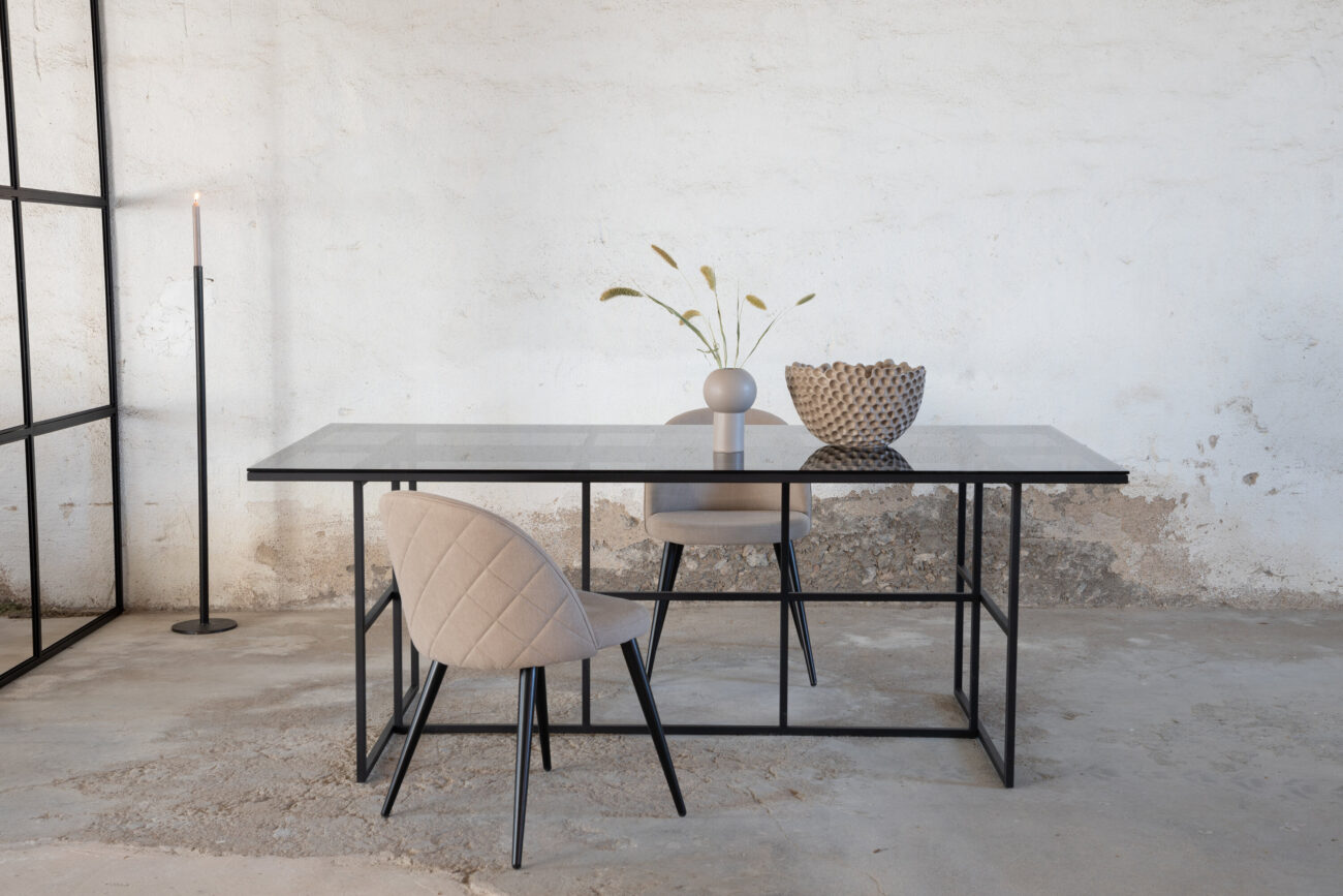 Leif – Table à manger rectangulaire – Noir – 200 x 90 cm