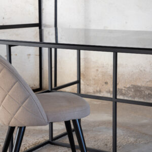 Leif – Table à manger rectangulaire – Noir – 200 x 90 cm