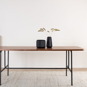 Uno – Table à manger rectangulaire – Noir, Naturel, Noyer – 200 x 90 cm