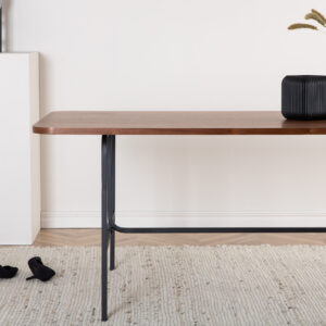 Uno – Table à manger rectangulaire – Noir, Naturel, Noyer – 200 x 90 cm