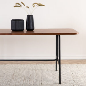 Uno – Table à manger rectangulaire – Noir, Naturel, Noyer – 200 x 90 cm