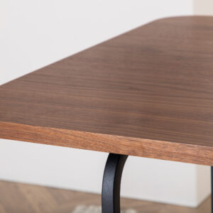 Uno – Table à manger rectangulaire – Noir, Naturel, Noyer – 200 x 90 cm