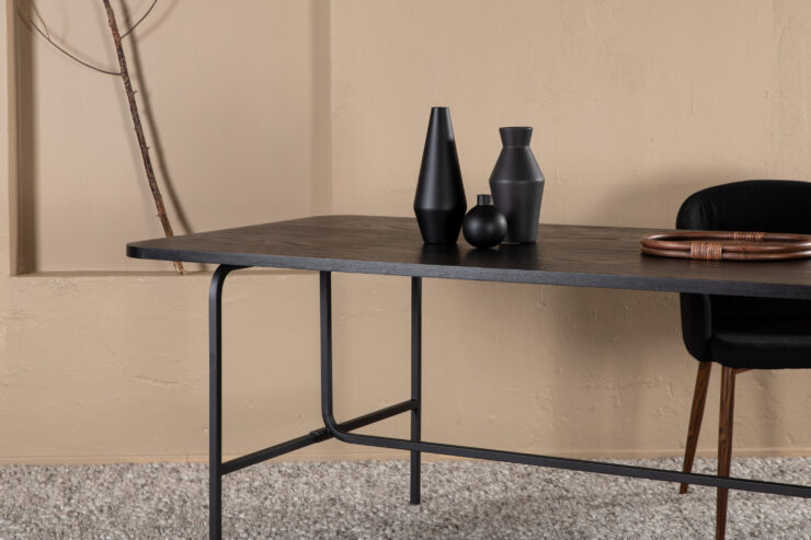Uno – Table à manger rectangulaire – Noir – 200 x 90 cm