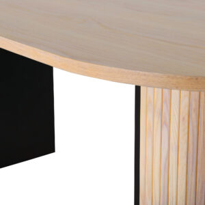 Bianca – Table à manger ovale – Noir, Naturel, Blanchi – 200 x 90 cm