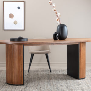 Bianca – Table à manger ovale – Naturel, Noyer – 200 x 90 cm