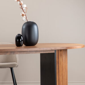 Bianca – Table à manger ovale – Naturel, Noyer – 200 x 90 cm