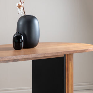 Bianca – Table à manger ovale – Naturel, Noyer – 200 x 90 cm