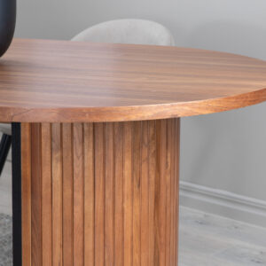 Bianca – Table à manger ovale – Naturel, Noyer – 200 x 90 cm