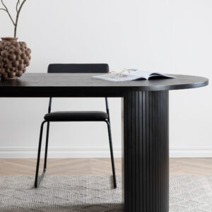 Bianca – Table à manger ovale – Noir – 200 x 90 cm