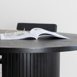 Bianca – Table à manger ovale – Noir – 200 x 90 cm