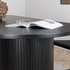 Bianca – Table à manger ovale – Noir – 200 x 90 cm