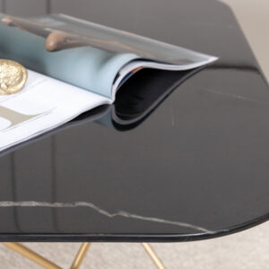 Tristar – Table basse – Noir, Doré – 80 x 80 cm