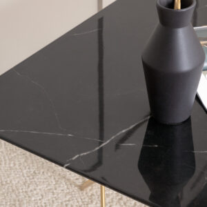 Tristar – Table basse – Noir, Doré – 80 x 80 cm