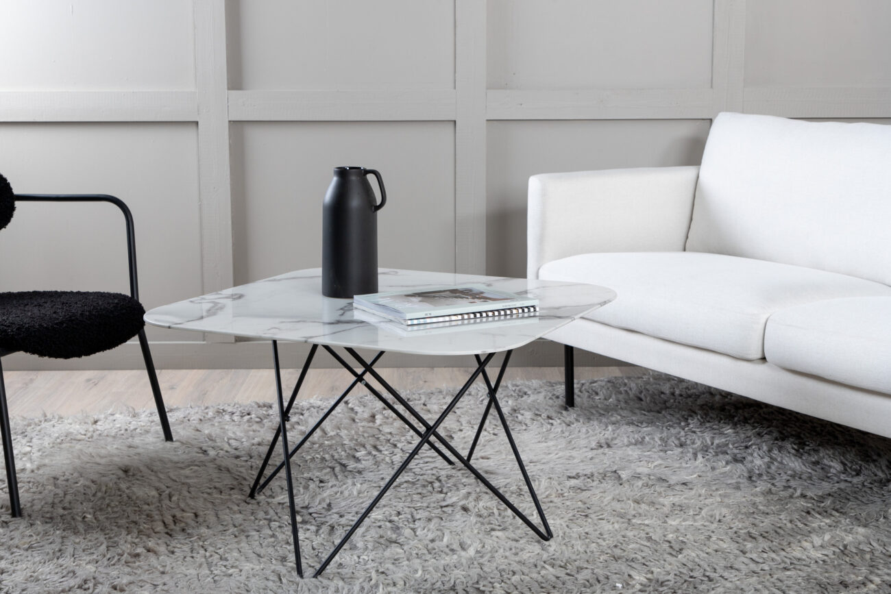 Tristar – Table basse – Noir, Blanc – 80 x 80 cm