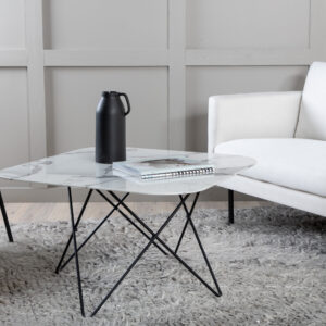 Tristar – Table basse – Noir, Blanc – 80 x 80 cm