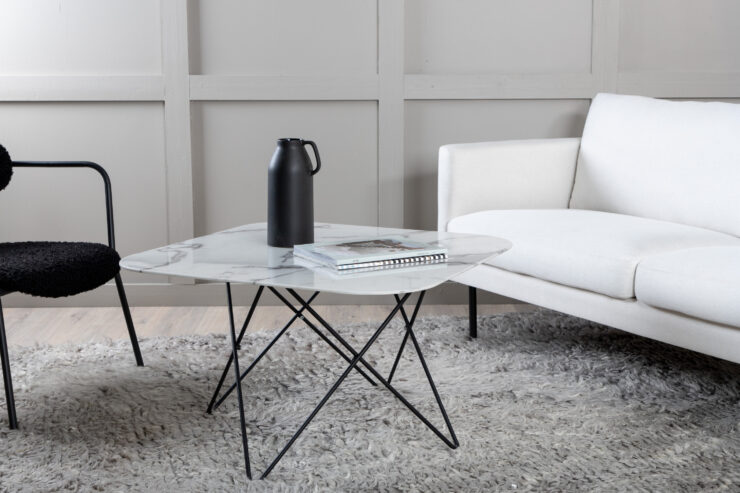 Tristar – Table basse – Noir, Blanc – 80 x 80 cm