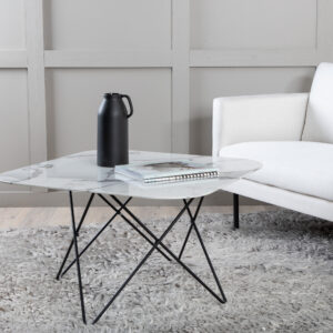 Tristar – Table basse – Noir, Blanc – 80 x 80 cm
