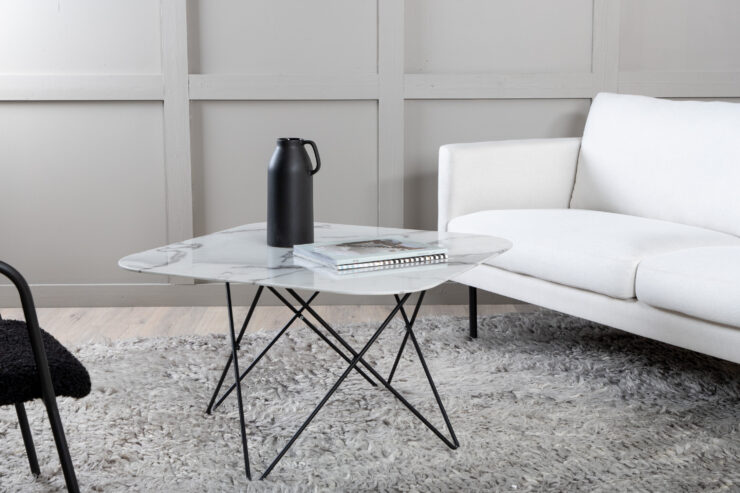 Tristar – Table basse – Noir, Blanc – 80 x 80 cm
