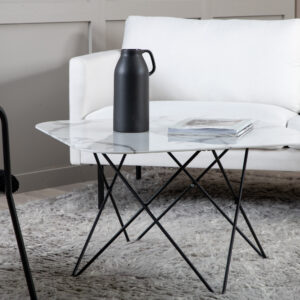 Tristar – Table basse – Noir, Blanc – 80 x 80 cm