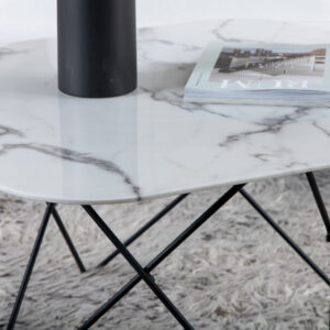 Tristar – Table basse – Noir, Blanc – 80 x 80 cm