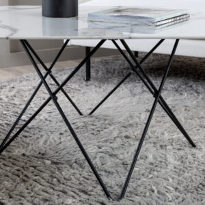 Tristar – Table basse – Noir, Blanc – 80 x 80 cm