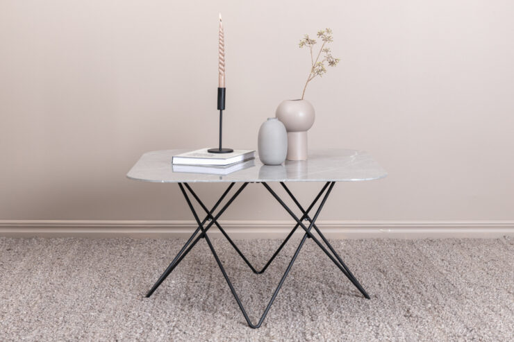 Tristar – Table basse – Noir, Gris – 80 x 80 cm