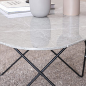 Tristar – Table basse – Noir, Gris – 80 x 80 cm