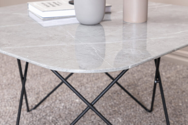 Tristar – Table basse – Noir, Gris – 80 x 80 cm