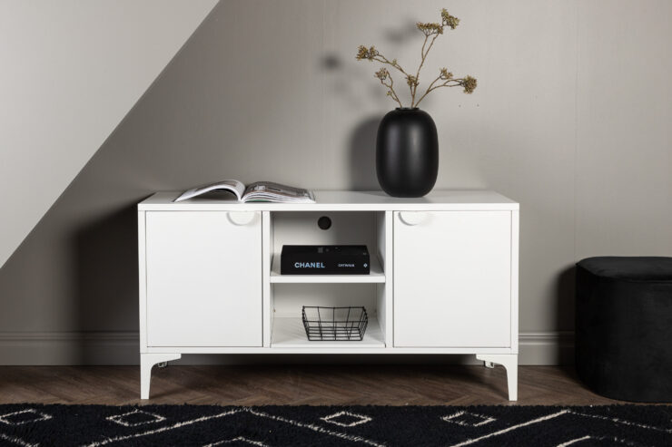 Piring – Meuble TV – Blanc – 40 x 63 x 120 cm