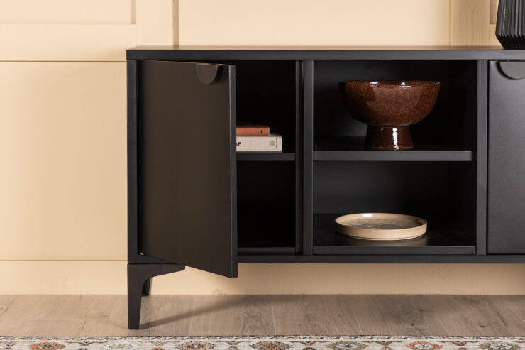 Piring – Meuble TV – Noir – 40 x 63 x 120 cm