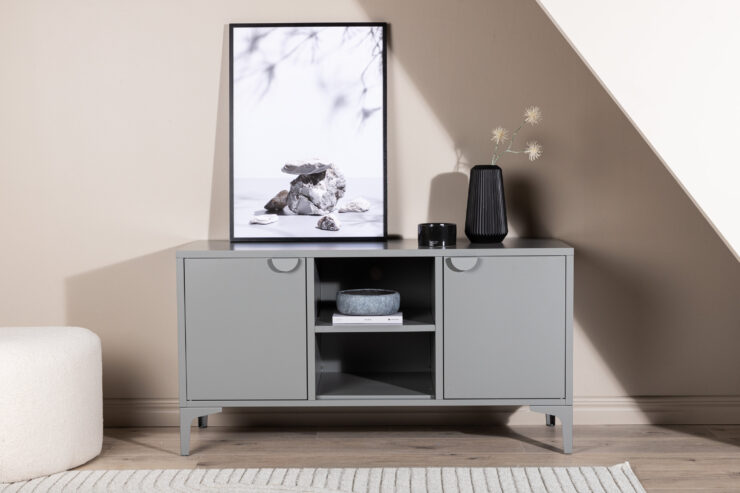 Piring – Meuble TV – Gris clair – 40 x 63 x 120 cm