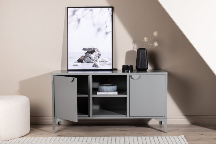 Piring – Meuble TV – Gris clair – 40 x 63 x 120 cm