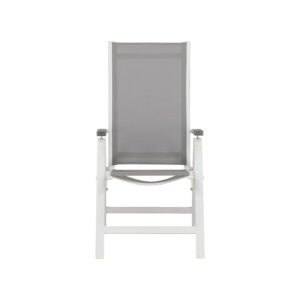 Albany – Chaise réglable – Gris, Blanc – 67 x 110 x 59 cm