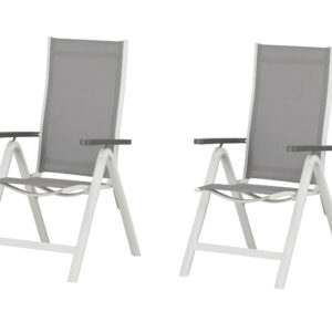 Albany – Chaise réglable – Gris, Blanc – 67 x 110 x 59 cm