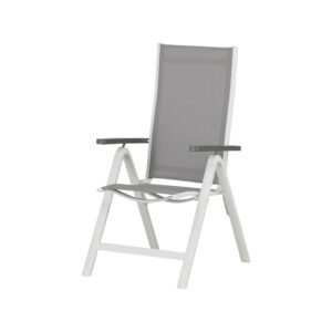 Albany – Chaise réglable – Gris, Blanc – 67 x 110 x 59 cm