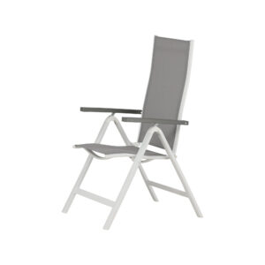 Albany – Chaise réglable – Gris, Blanc – 67 x 110 x 59 cm