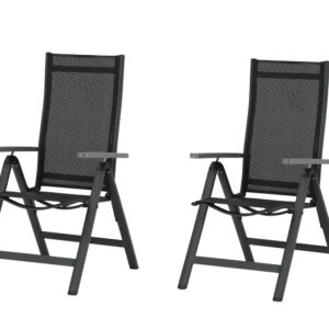 Albany – Chaise réglable – Noir – 67 x 110 x 59 cm