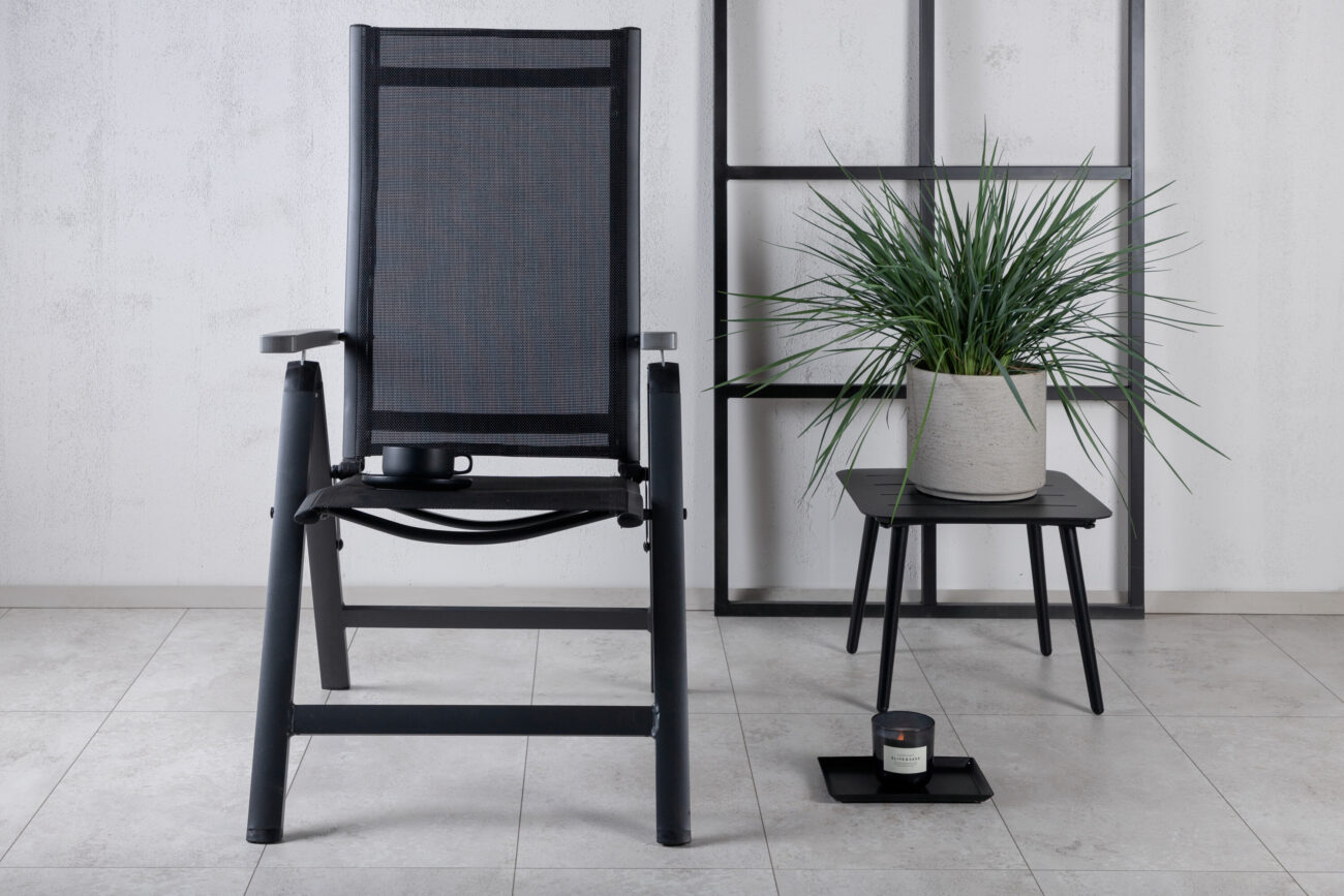 Albany – Chaise réglable – Noir – 67 x 110 x 59 cm