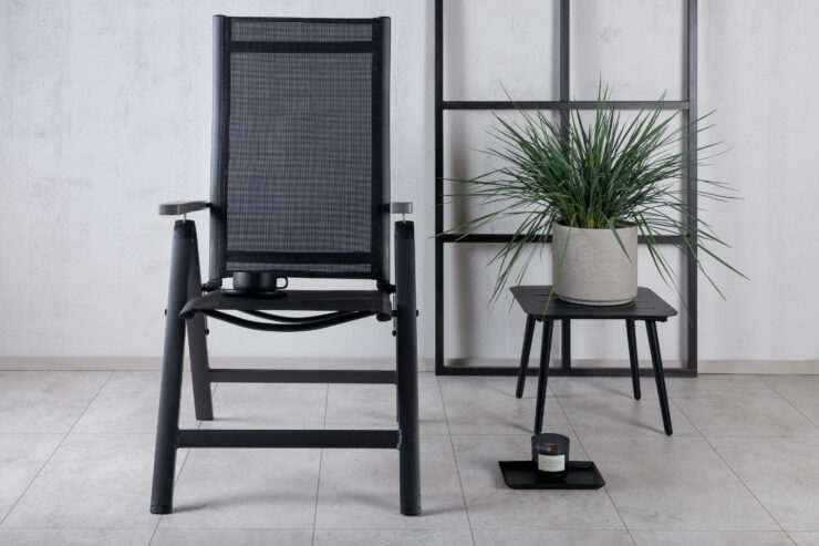 Albany – Chaise réglable – Noir – 67 x 110 x 59 cm