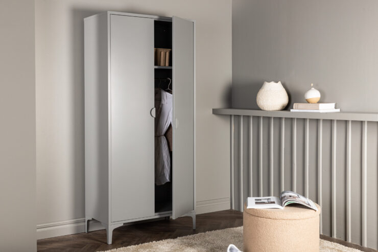 Piring – Armoire – Gris clair – 45 x 183 x 85 cm