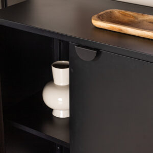 Piring – Meuble de rangement – Noir – 42 x 100 x 110 cm