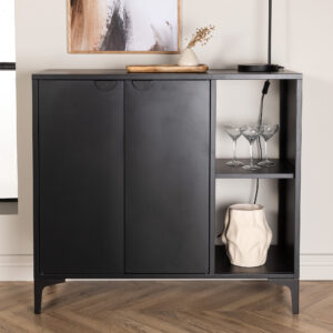 Piring – Meuble de rangement – Noir – 42 x 100 x 110 cm