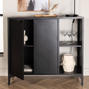 Piring – Meuble de rangement – Noir – 42 x 100 x 110 cm