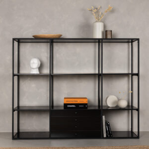 Amarillo – Meuble de rangement – Noir – 35 x 120 x 150 cm