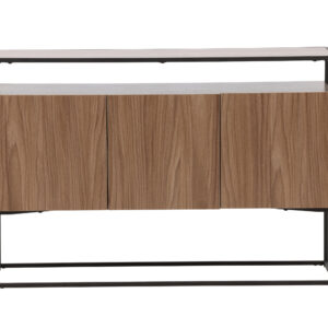 Kingsport – Meuble de rangement – Noir, Noyer – 45 x 80 x 120 cm