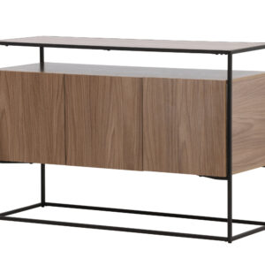 Kingsport – Meuble de rangement – Noir, Noyer – 45 x 80 x 120 cm