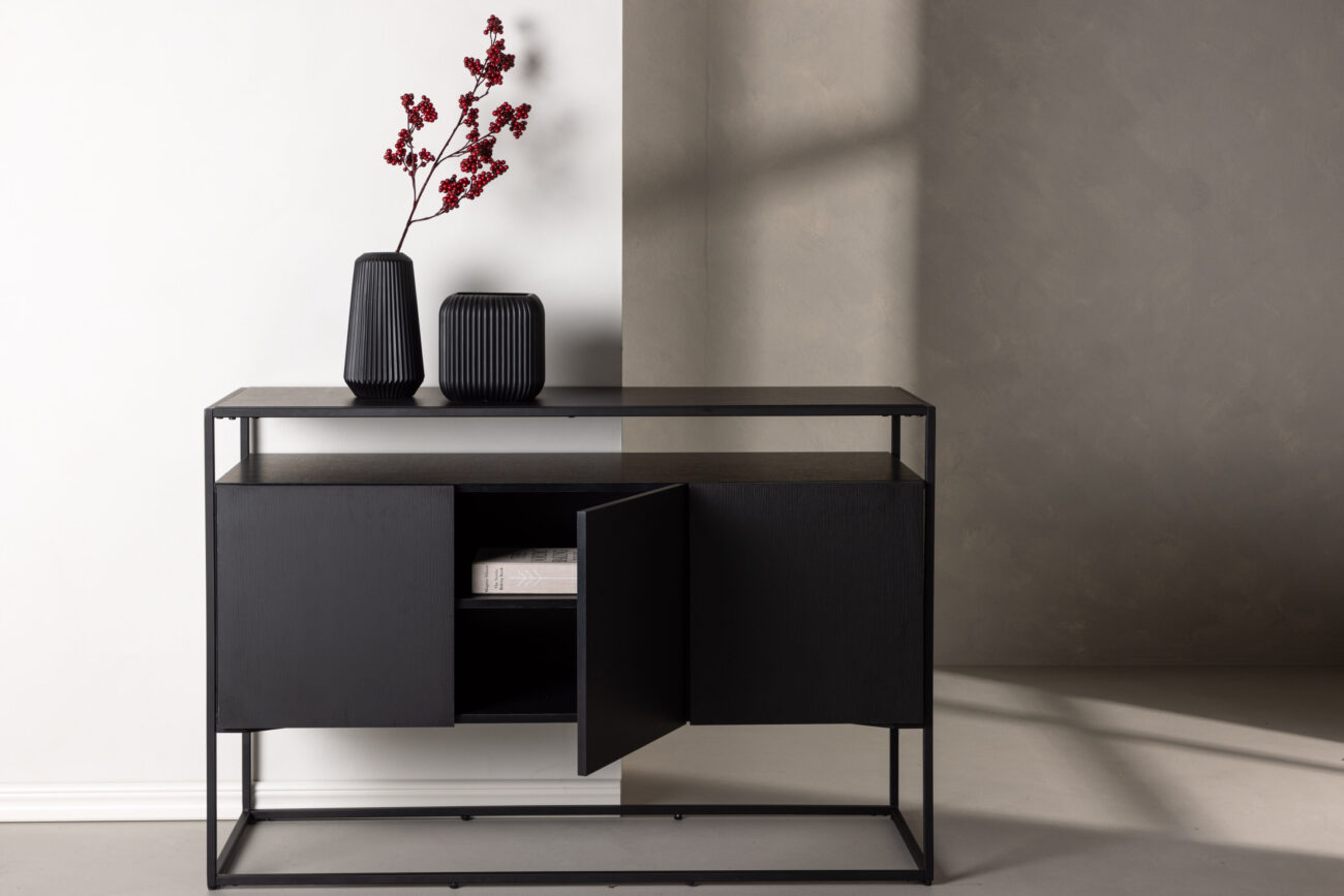 Kingsport – Meuble de rangement – Noir – 45 x 80 x 120 cm
