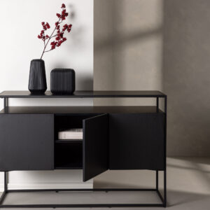 Kingsport – Meuble de rangement – Noir – 45 x 80 x 120 cm