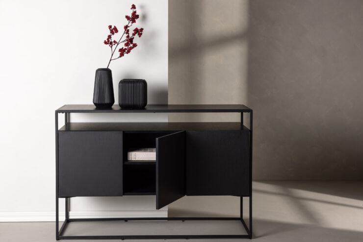 Kingsport – Meuble de rangement – Noir – 45 x 80 x 120 cm