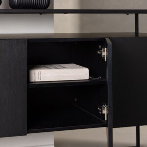 Kingsport – Meuble de rangement – Noir – 45 x 80 x 120 cm